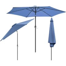 GARDEN UMBRELLA 300CM FOLDING NAVY BLUE