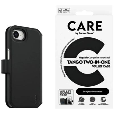 CARE by PanzerGlass Feature Tango 2in1 Wallet Case for iPhone 16e - Black