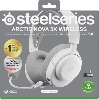 8. Steelseries Arctis Nova 3X Wireless for Xbox Headphones, White