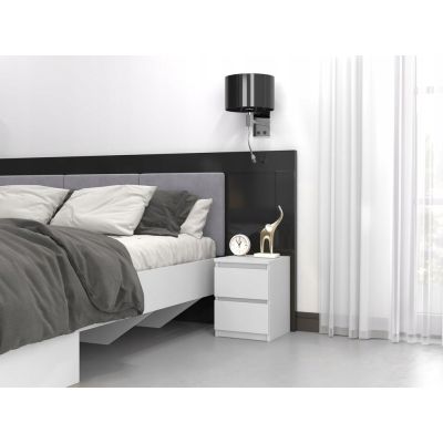 8. M2 MALWA BEDSIDE TABLE 2 DRAWERS WHITE 2 PIECES