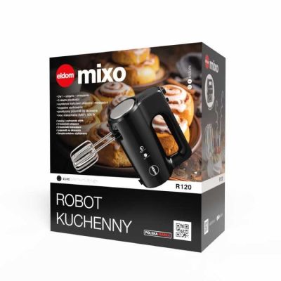 6. ELDOM FOOD PROBOT R120 MIXO 400W, BLACK, 5 SPEEDS, WHIPPING AND MIXING, TURBO BUTTON, ACCESSORIES CONTAINER