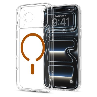 3. Spigen Ultra Hybrid MagSafe Case for iPhone 18 Pro / 17 Pro - Transparent Orange