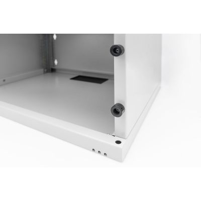 61. 19" 4U wall-mounted network cabinet, SOHO 241 x 540 x 400 mm, glass door, gray, unassembled, 60 kg