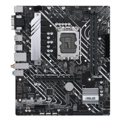 9. Asus | Motherboard H610M-A WIFI D4 | Intel Processor Family | Processor Socket LGA1700 | DIMMs DDR4 | Memory Slots 2 | Supported Hard Drive Interfaces SATA, M.2 | Number of SATA Ports: 4 | Chipset Intel H610 | Form Factor mATX