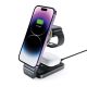8. Tech-Protect QI15W-A28 MagSafe 3in1 Inductive Charger with Smartphone / Apple Watch / AirPods Stand - Black