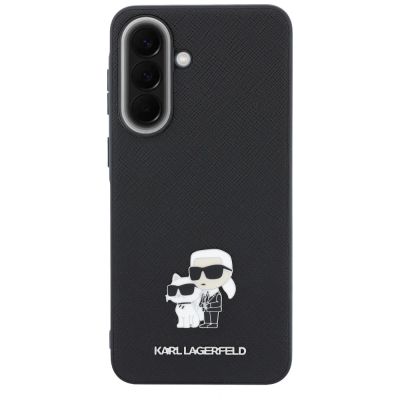 9. Karl Lagerfeld Saffiano Case with K&C Metal Logo for Samsung Galaxy A57 5G - Black