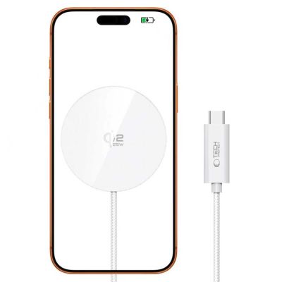 2. Tech-Protect A50 MagSafe 25W QI2.2 Wireless Charger - White