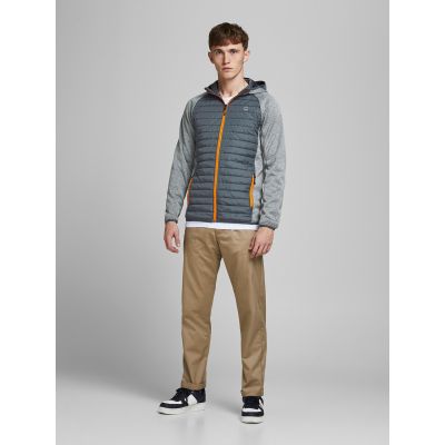 4. Jack&Jones JJEMULTI QUILTED JACKET 12182242 GREY MELANGE/SET-IN SLE