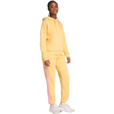 6. Women's adidas Essentials Small Logo Feel Cozy Hoodie Yellow KC5281