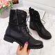 Jezzi W JEZ254A lace-up and zipper work boots, black
