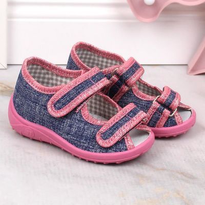 5. Home slippers Nazo Jr. TEX4B navy blue-pink