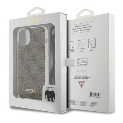7. Guess Crossbody Cord 4G Print case for iPhone 15 / 14 / 13 - brown