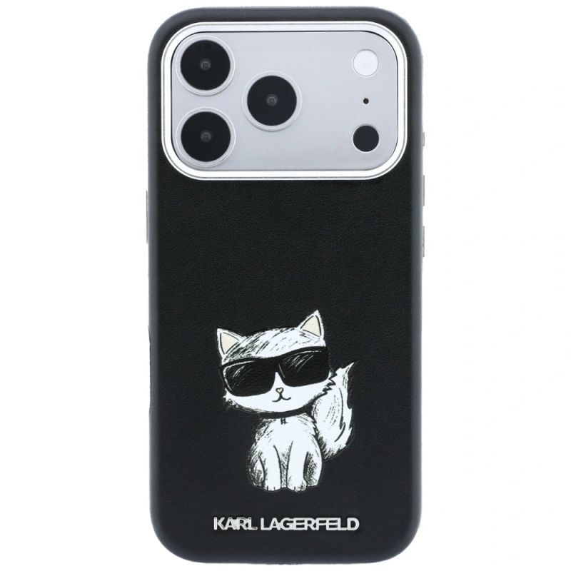 3. Karl Lagerfeld Smooth Choupette Sketch MagSafe Case for iPhone 18 Pro Max / 17 Pro Max - Black