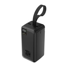 Powerbank Wozinsky W8-B 50000mAh 30W 2xUSB-A and 2xUSB-C and USB micro with flashlight - black