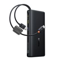 Baseus EnerFill FC41 20000mAh 100W Power Bank with Digital Display and Built-in Dual USB-C Cable - Black