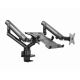 2. GEMBIRD ADJUSTABLE DESK ARM/MOUNT FOR 2 MONITORS + NOTEBOOK SHELF 17–32, VESA 100 X 100 MM, UP TO 8 KG
