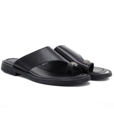 3. Women's elegant flip-flops, black, Vinceza 62307