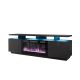 EVA TV cabinet with electric fireplace 180x40x52 graphite/glossy graphite