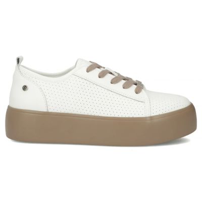 4. Women's leather sports shoes, white creepers, Filippo DP6116