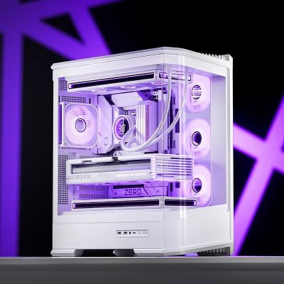 6. Jonsbo D400 PC Case, Midi Tower, ATX, Tempered Glass - White