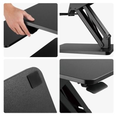 6. Maclean MC-882 Desk Stand for Keyboard, Monitor, or Laptop. For sitting and standing work. Gas spring. Black.