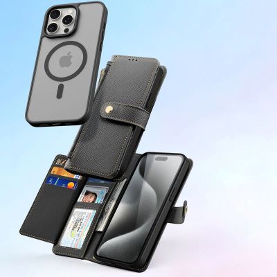 9. Dux Ducis Lawa Leather Case for iPhone 15 Pro Max - Black