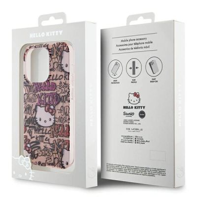 8. Hello Kitty IML Tags Graffiti case for iPhone 13 Pro Max - pink
