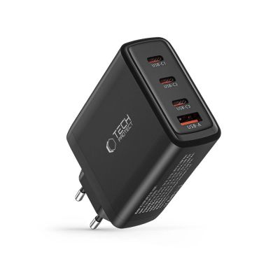 6. Tech-Protect NC100W-GAN charger network GaN 3x USB-C PD 100W / USB-A QC 3.0 - black