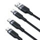 4. Joyroom S-A18 3in1 3.5A USB-A - Lightning+USB-C+MicroUSB cable 1.2m - black