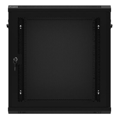 4. WALL-HUNG RACK CABINET 19" 12U 600X450 BLACK PERFORATED DOOR LANBERG (FLAT PACK)