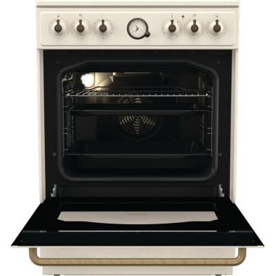 4. GORENJE GECS6B70CLI Retro electric cooker 60 cm | ExtraSteam | AirFry | FrozenBake | cream