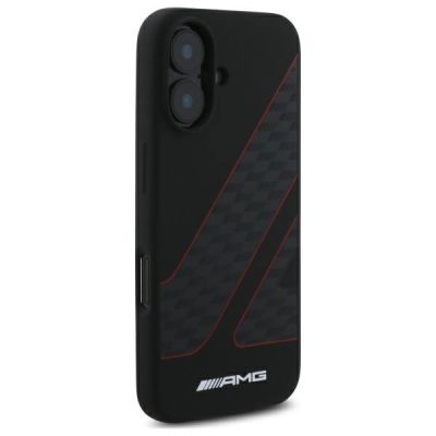 4. AMG Checkered Flag Pattern MagSafe iPhone 16 Case - Black