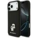 Karl Lagerfeld Silicone Karl&Choupette Metal Pin Case for iPhone 18 Pro Max / 17 Pro Max – Black