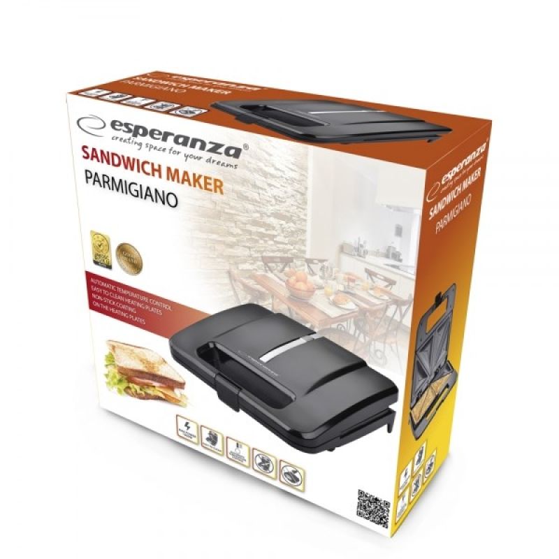 4. Esperanza PARMIGIANO EKT010 sandwich maker (1000W; black)