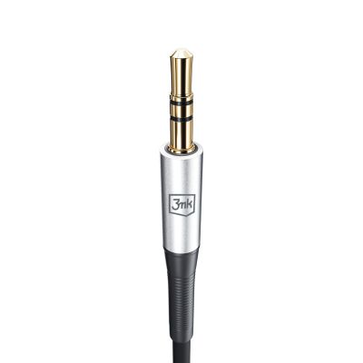 8. 3mk AUX minijack 3.5 mm / USB-C cable - silver