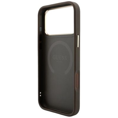7. Guess 4G with Stripe Round and Classic Logos MagSafe Case for iPhone 17 Pro Max / 18 Pro Max - Brown