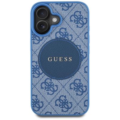 3. Guess 4G Circle Classic Logo MagSafe case for iPhone 16 - blue