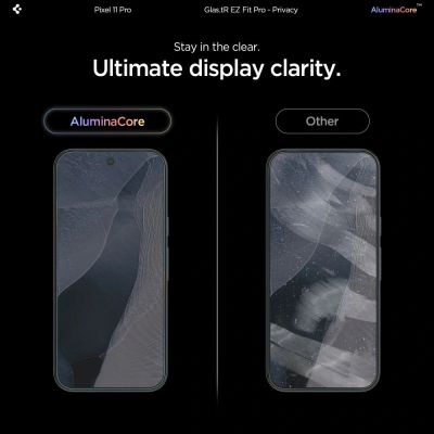 9. Spigen Glas.tR EZ Fit Pro HD Privacy 2-Pack Tempered Glass Screen Protector for Google Pixel Pro 9 Pro XL / 10 Pro XL / 11 Pro XL