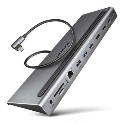 15. Axagon HMC-4KX3 Wired Docking Station USB 3.2 Gen 1 (3.1 Gen 1) Type-C Gray