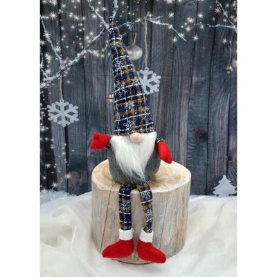 17. DECORATIVE ELMON 30+20CM NAVY BLUE CHECKERED