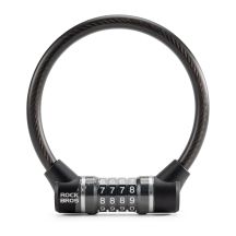 Rockbros 87639-4 bicycle lock with code and steel cable - black