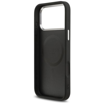 7. Guess Grained Triangle Logo MagSafe case for iPhone 17 Pro Max - black