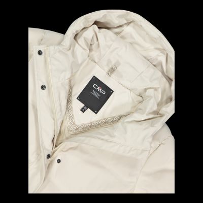 9. CMP women's long winter jacket, insulated waterproof coat, beige (34K0096/A238)