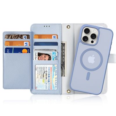2. Dux Ducis Lawa Leather Case for iPhone 15 Pro Max - Blue