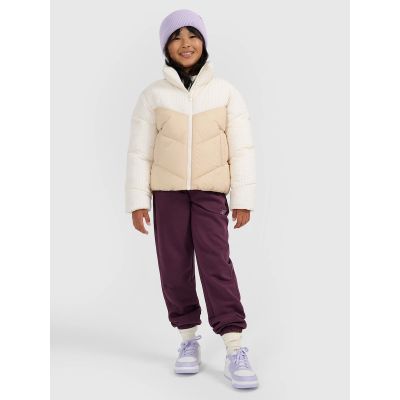 3. Girls' puffer jacket with synthetic down filling 4F 4FJRAW25TDJAF0807-12S