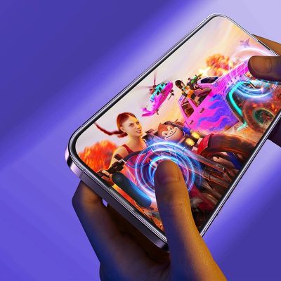 21. Baseus Full Screen Tempered Glass for iPhone 14 Pro with Speaker Cover 0.3mm + Mounting Frame