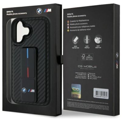 8. BMW M Grip Stand Smooth and Carbon case for iPhone 16 - black