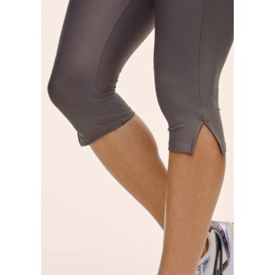 3. CASALL Women's Capri Slit Regular Waist Tights Training Leggings Gray