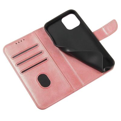 7. Magnet Case elegant case case cover with a flap and stand function Poco M4 Pro 5G pink