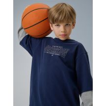 Loose longsleeve with print for boys 4F 4FJRSS26TLONM631-31S